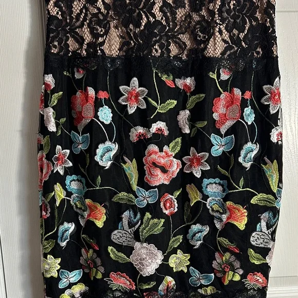 JAX Black Label Floral Embroidered Black Dress - Picture 4 of 14